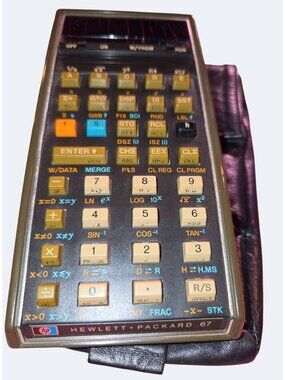 Hewlett-Packard HP-67 Vintage Programmable Calculator With Leather Case Made In